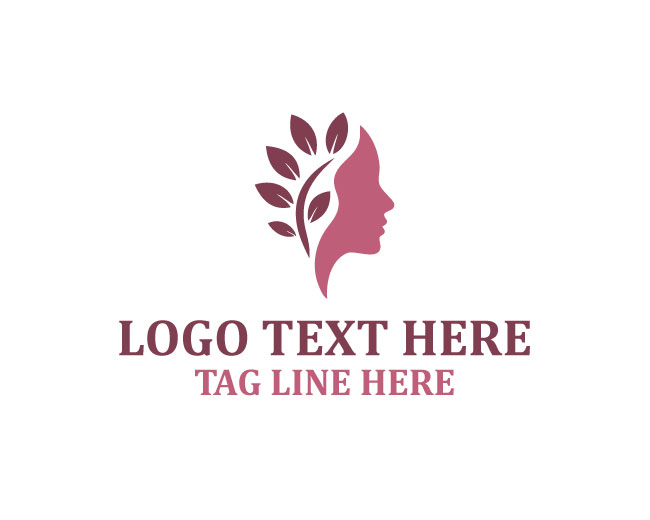  Leaf Human Head Eco Thought Logo