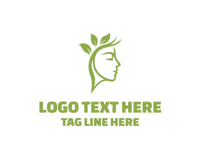  Leaf Human Head Sustainable Brain Logo