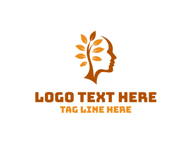 Leaf Human Head Nature Intelligence Logo