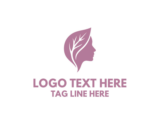 Leaf Human Head Eco Innovation Logo