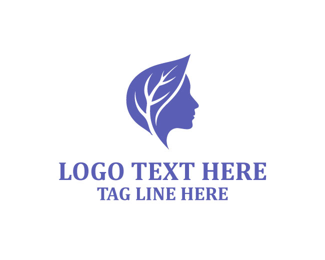 Leaf Human Head Organic Vision Logo