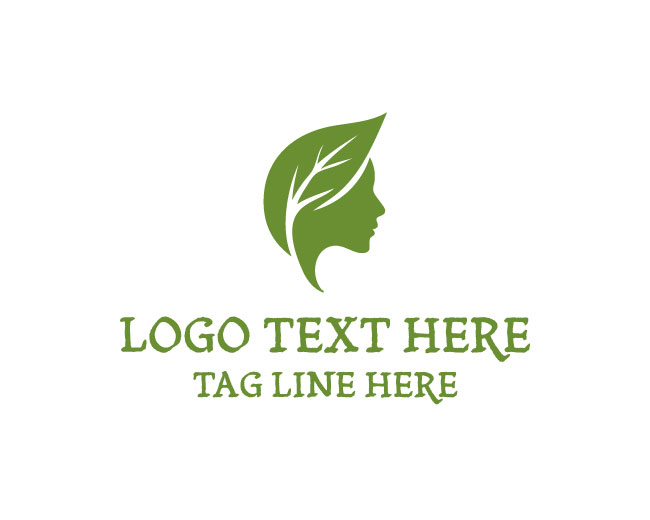 Leaf Human Head Eco Balance Logo