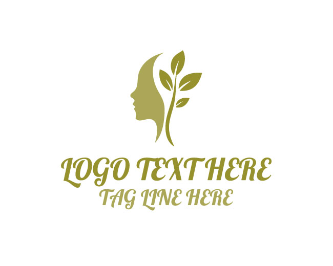 Leaf Human Head Eco Knowledge Logo
