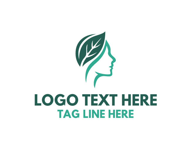 Leaf Human Head Mindful Nature Logo