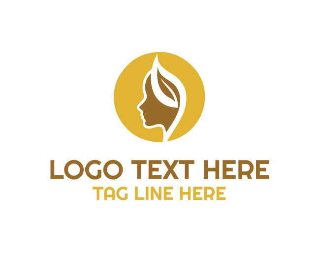 Leaf Human Head Eco Creativity Logo