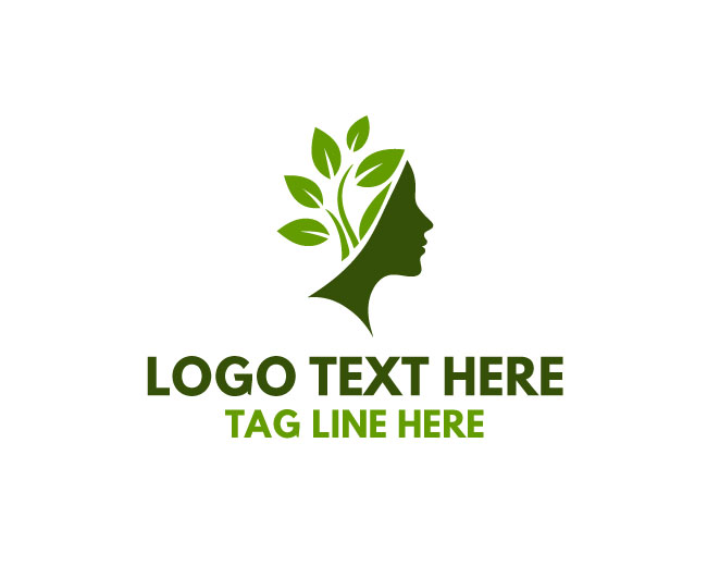Leaf Human Head Botanical Intelligence Logo