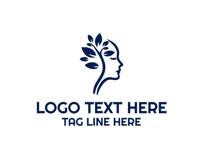 Leaf Human Head Eco Future Mind Logo