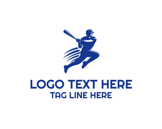  Baseball Player Mascot Logo