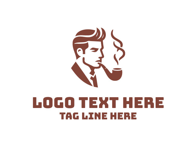 Stylish Smoking Man Logo
