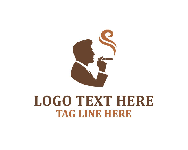 Artistic Smoking Man Logo