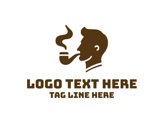 Retro Smoking Gentleman Logo