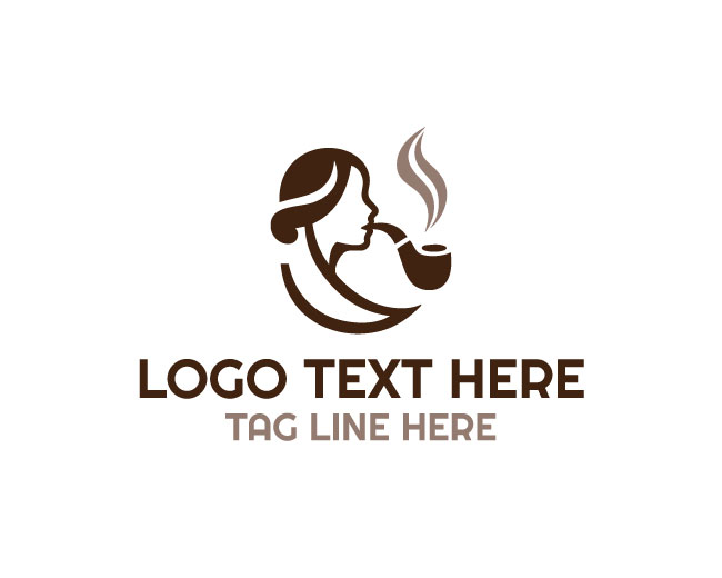 Women Smoking Retro Logo