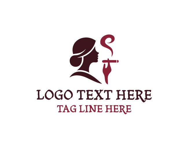  Women Smoking Art Logo