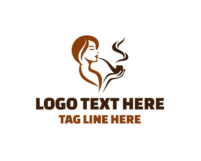 Women Smoking Modern Icon Logo