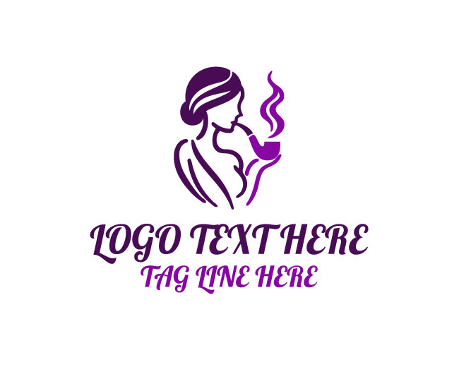 Women Smoking Luxury Lounge Logo