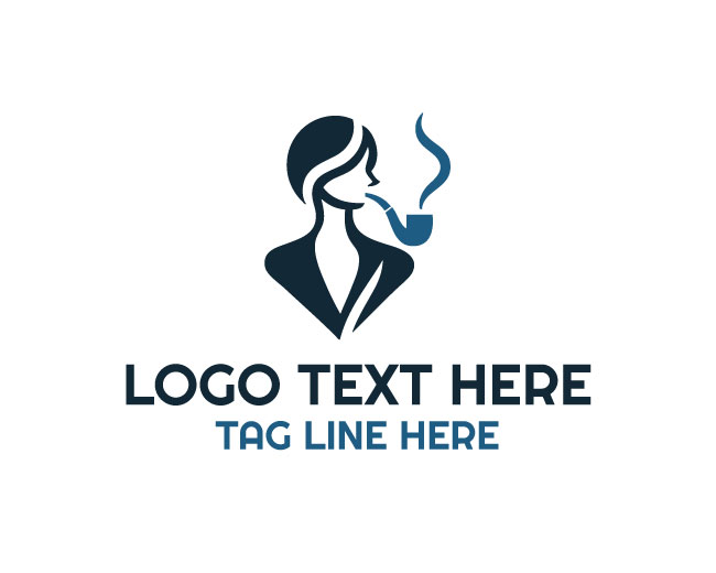 Women Smoking Dark Mode Logo