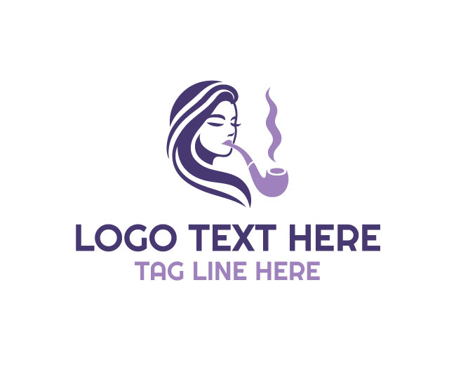 Women Smoking Bold Style Logo