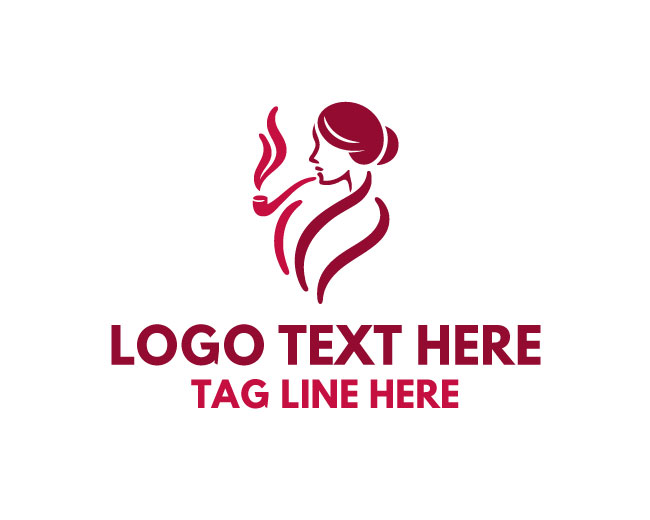 Women Smoking Neon Night Logo