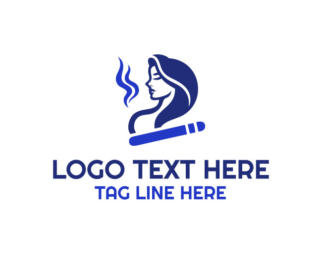 Women Smoking Elegant Smoke Logo