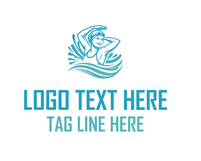 Swimming Water Wave Logo