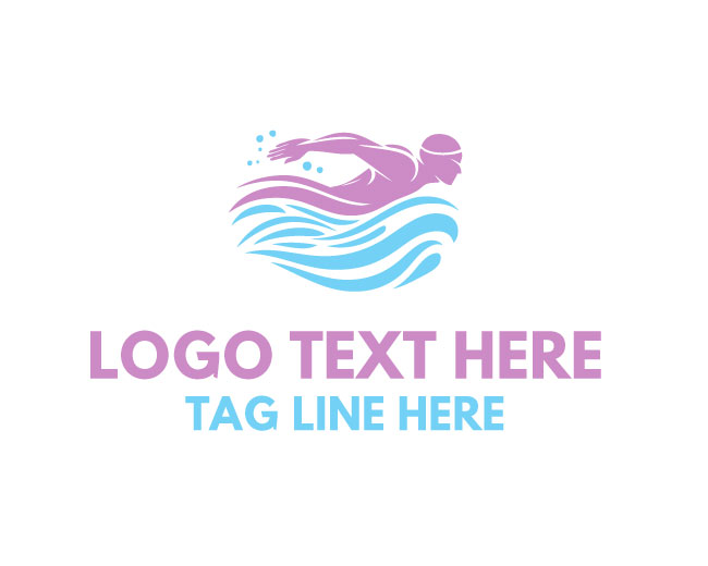 Modern Swimming  Wave Logo