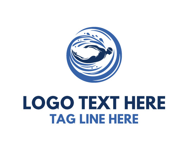 Dynamic Swimming Wave Logo