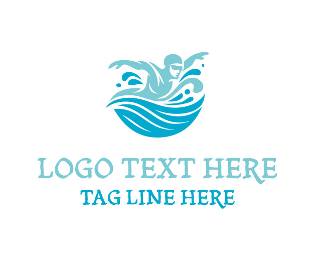 Swimming Lifestyle Wave Logo