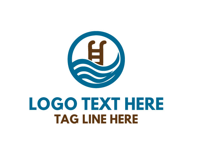 Swimming Pool Ladder Wave Logo
