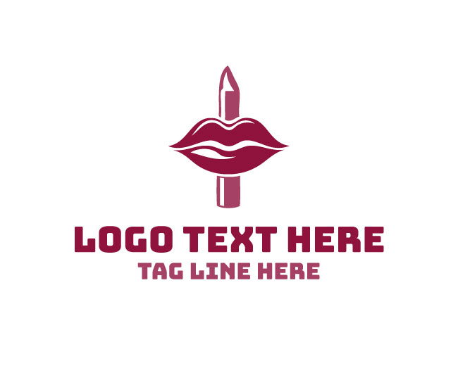 Feminine Lipstick Beauty Logo