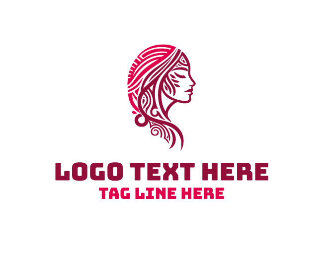 Modern Tribal Beauty Woman Logo