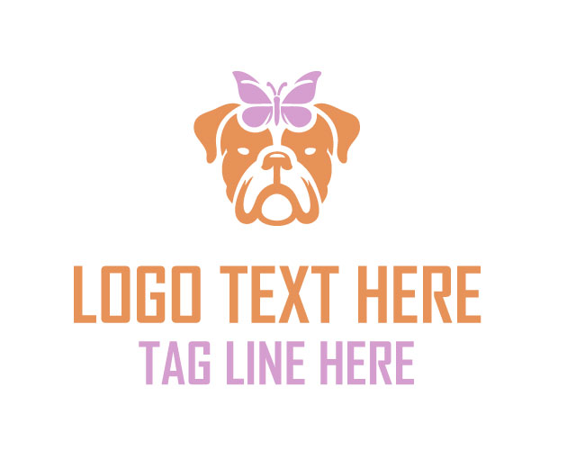 Bulldog And Butterfly Logo