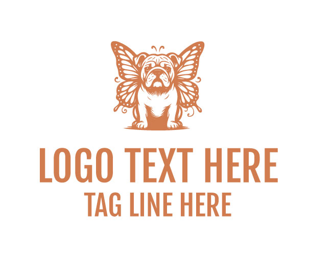 Bulldog Butterfly Mascot Logo