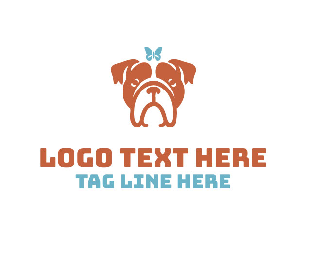 Bulldog Butterfly Abstract Logo