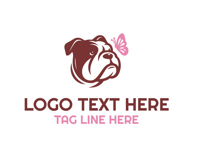 Bulldog Butterfly Premium Logo