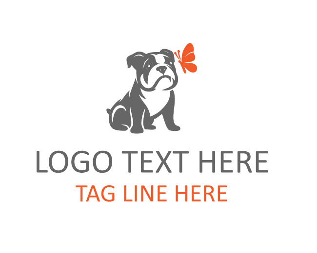 Bulldog Butterfly Face Logo