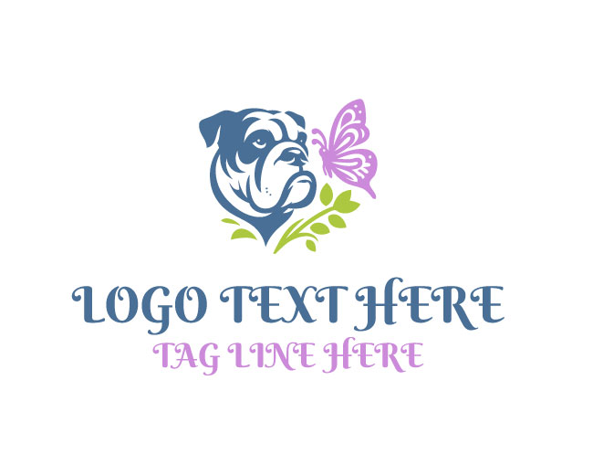 Nature Bulldog Butterfly Logo