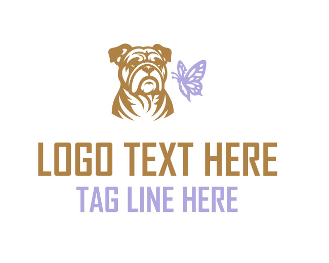 Bulldog Butterfly Luxury Logo