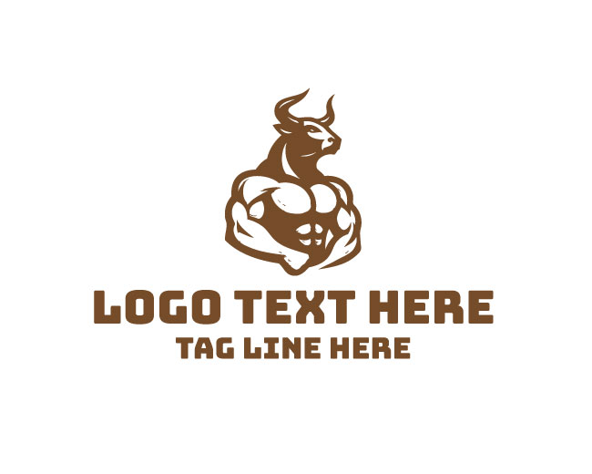 Muscular Bull Beast Logo