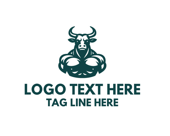 Muscular Bull Strength Logo