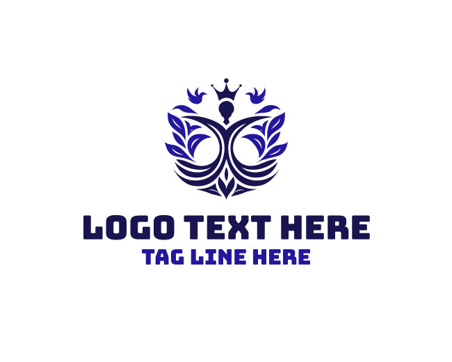 Princess Fairy Birds Crown Logo