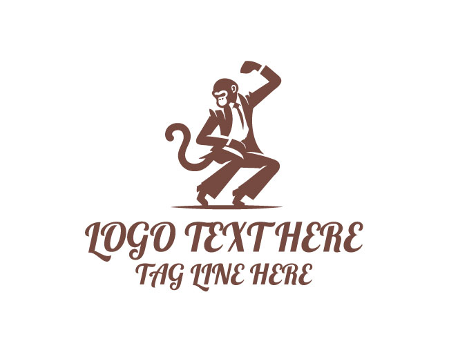 Disco Monkey Abstract Logo