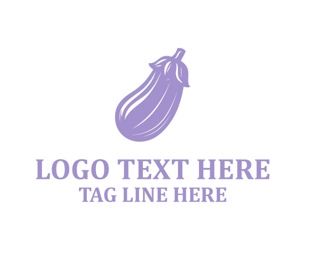 Eggplant Healthy Food Logo
