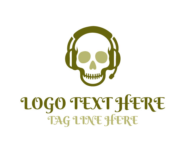Cyber Skull Headset Logo