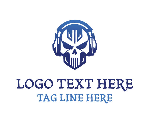 Blue Skull Headset Logo