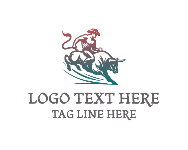 Cowboy Bull Riding Logo