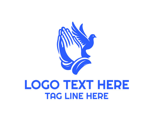 Praying Hands Dove Logo