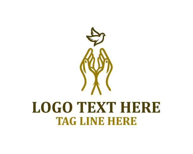 Holy Praying Hands Dove Logo