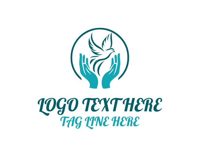  Faith Praying Hands Dove Logo