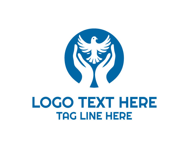 Heavenly Praying Hands Dove Logo