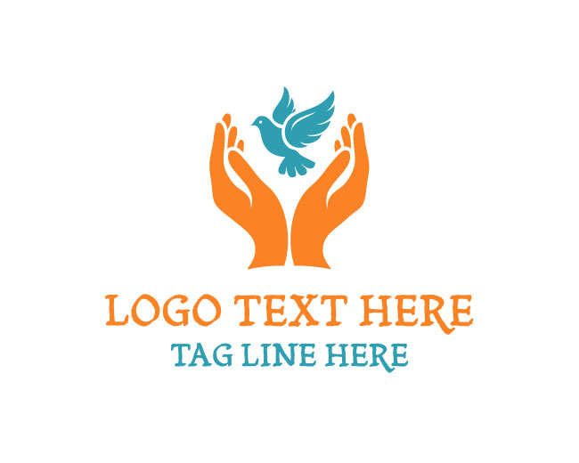  Sacred Praying Hands Dove Logo